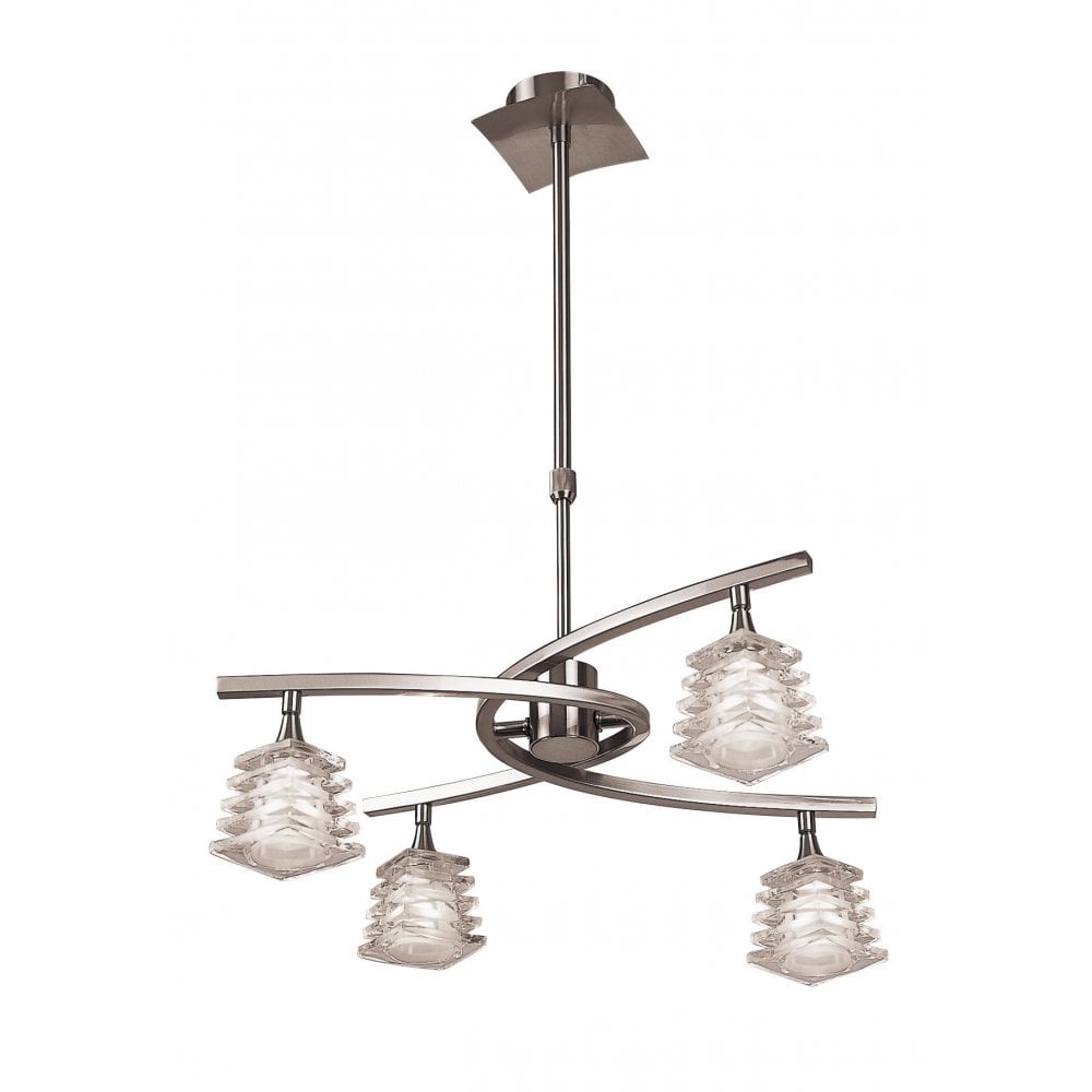 Keops Convertible Telescopic Pendant Light in Satin Nickel