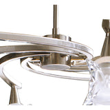 Rosa Del Desierto Satin Nickel Convertible Pendant Light with Frosted and Clear Glass Shade