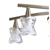 Rosa Del Desierto Satin Nickel Convertible Pendant Light with Frosted and Clear Glass Shade