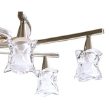 Rosa Del Desierto Satin Nickel Convertible Pendant Light with Frosted and Clear Glass Shade