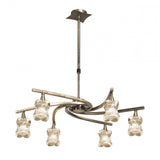 Rosa Del Desierto Convertible Telescopic 6-Light Pendant in Antique Brass