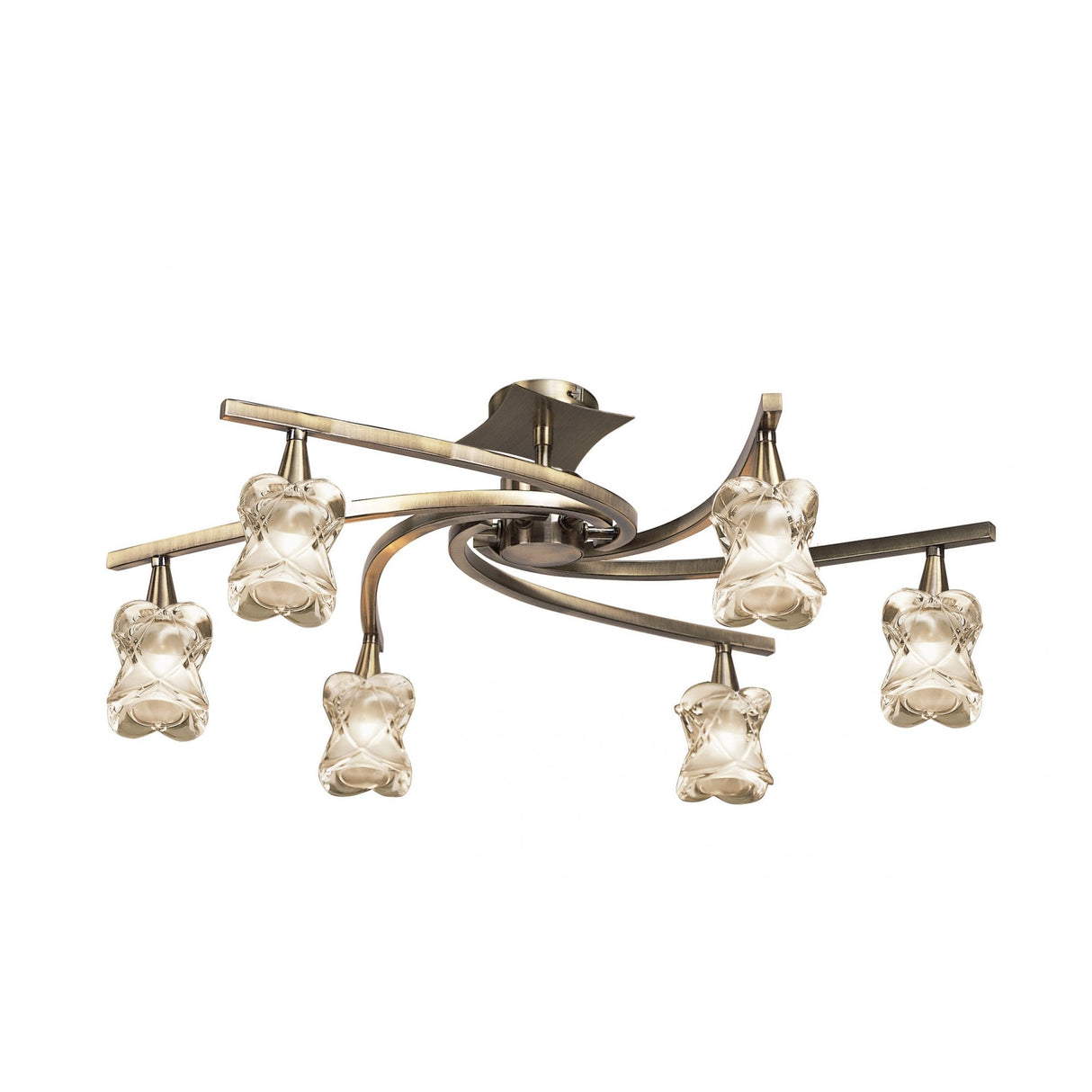 Rosa Del Desierto Convertible Telescopic 6-Light Pendant in Antique Brass