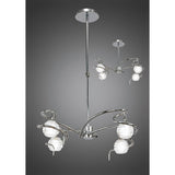 Dali Telescopic Convertible Pendant - Sleek 4-Light Design in Polished Chrome