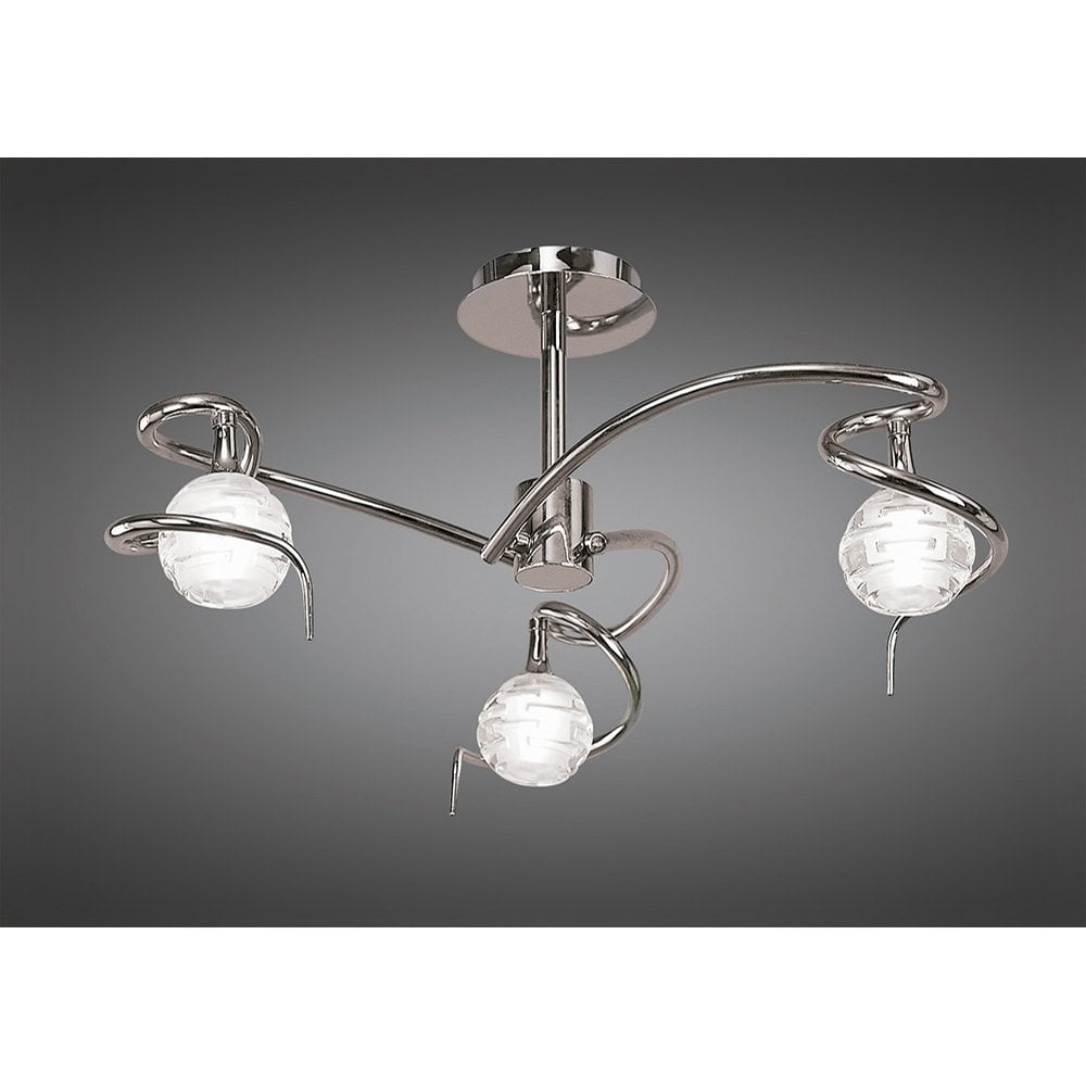 Dali Trio Light Ceiling Fixture in Polished Chrome by Santiago Sevillano