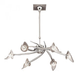 Flavia Telescopic Convertible Pendant with Frosted Glass Shades, Polished Chrome Finish