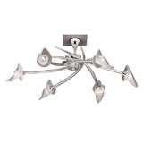 Flavia Telescopic Convertible Pendant with Frosted Glass Shades, Polished Chrome Finish