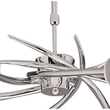 Flavia Telescopic Convertible Pendant with Frosted Glass Shades, Polished Chrome Finish
