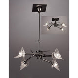 Flavia Telescopic Pendant Light: Convertible 4-Light Fixture in Black Chrome