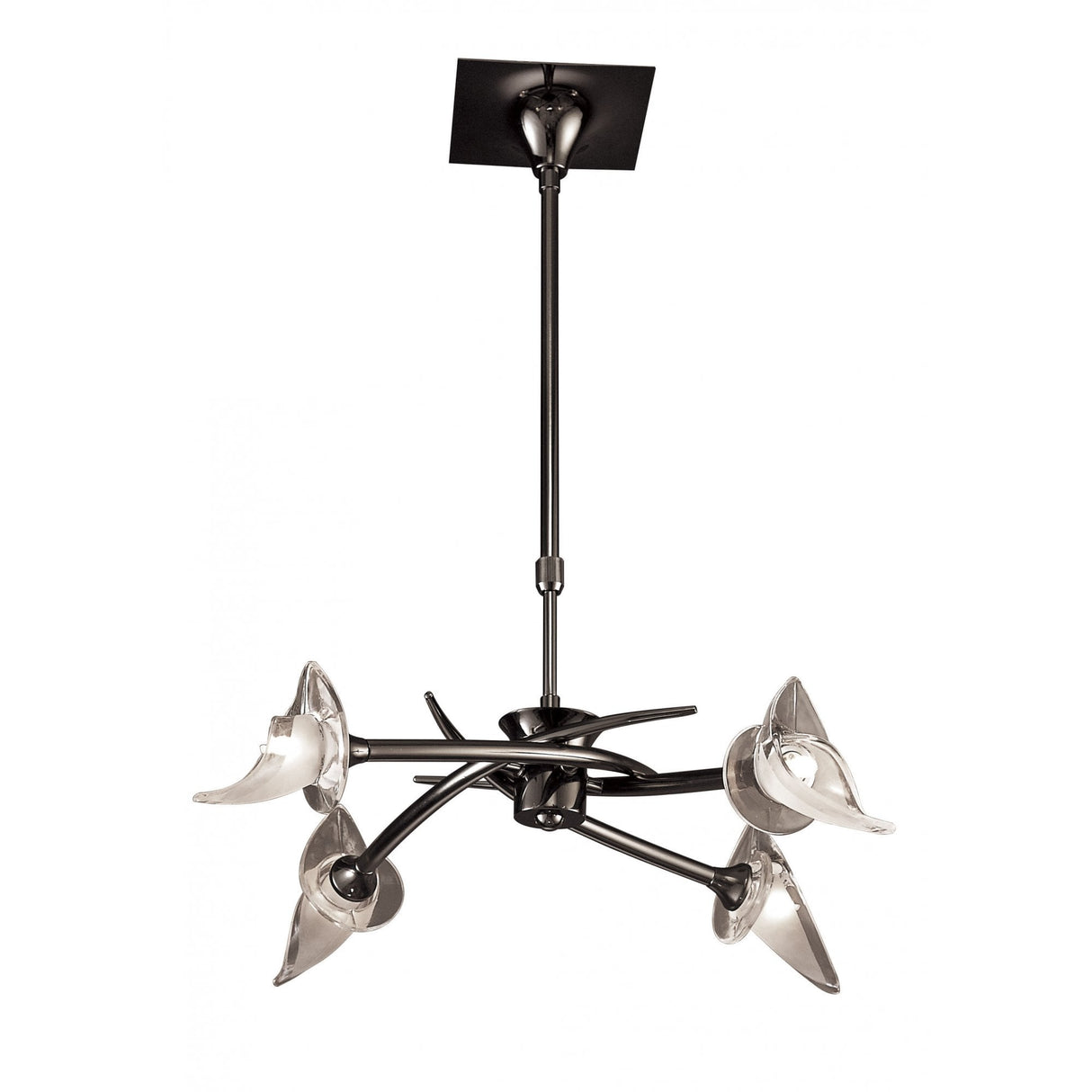 Flavia Telescopic Pendant Light: Convertible 4-Light Fixture in Black Chrome