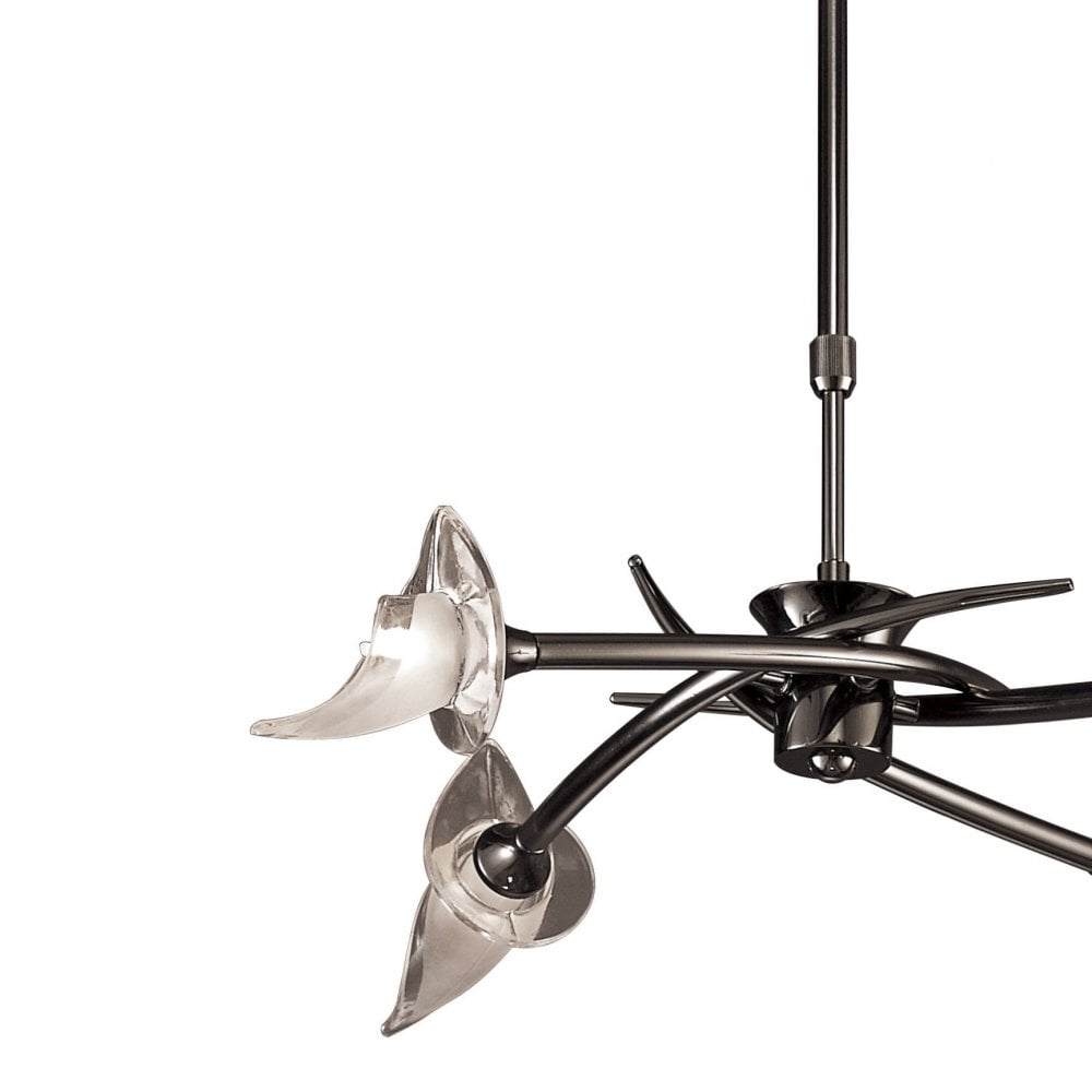 Flavia Telescopic Pendant Light: Convertible 4-Light Fixture in Black Chrome