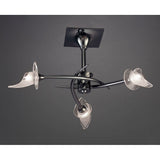 Flavia Round 3-Light Semi-Flush Fixture in Black Chrome