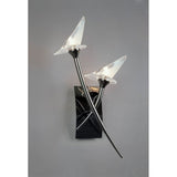 Sleek Flavia Dual Light Wall Lamp in Black Chrome Finish