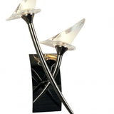 Sleek Flavia Dual Light Wall Lamp in Black Chrome Finish