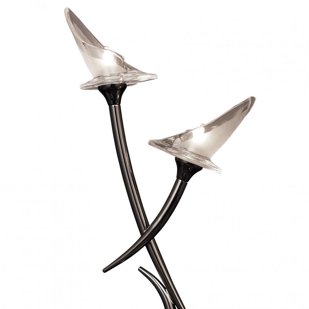 Flavia Dual Light G9 Table Lamp in Sleek Black Chrome