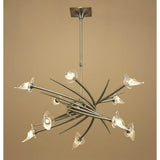 Elegant Flavia Antique Brass 10-Light Pendant Chandelier