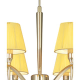 Elegant Siena Pendant: 6-Light Polished Brass with Amber Cream Shades & Crystal Accents