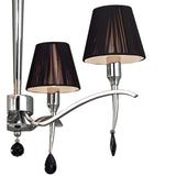 Siena Round Pendant Light with Black Shades and Chrome Finish, Featuring Black K9 Crystal Accents