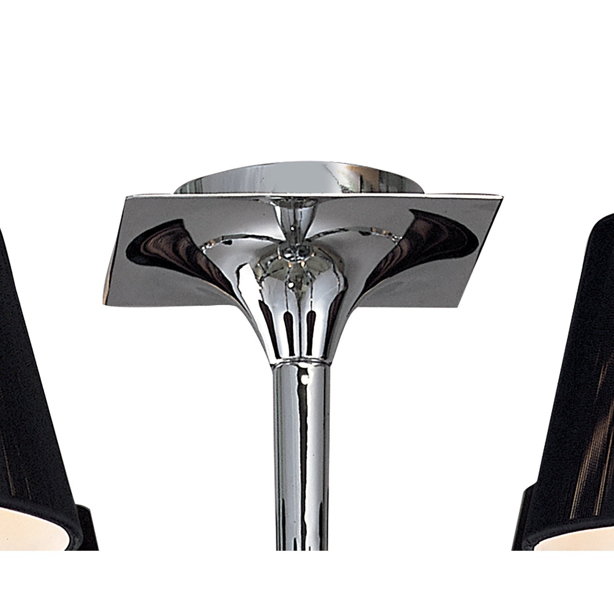 Siena Semi-Flush Mount 6-Light Fixture in Polished Chrome with Black Shades and Crystals