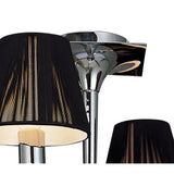 Siena Round 4-Light Semi-Flush Ceiling Fixture, Polished Chrome with Black Silk Shades and Crystal Accents