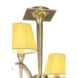 Siena Polished Brass Ceiling Light with Amber Cream Shades and Clear Crystals