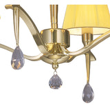 Siena Polished Brass Ceiling Light with Amber Cream Shades and Clear Crystals