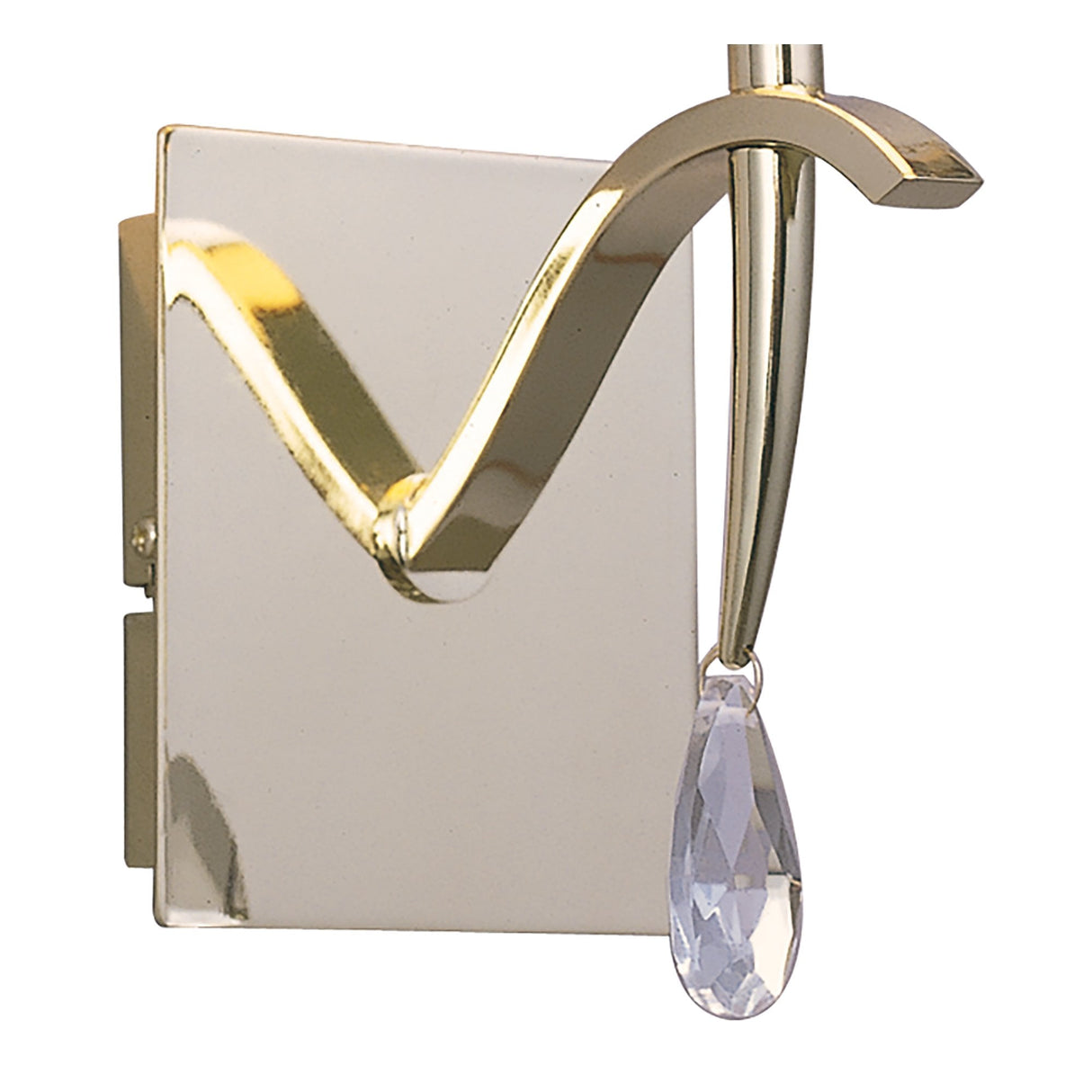 Siena Wall Lamp with Polished Brass and Crystal Accents, Featuring Amber Cream Shade