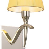 Siena Wall Lamp with Polished Brass and Crystal Accents, Featuring Amber Cream Shade