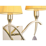 Siena Dual Light Wall Fixture in Polished Brass with Amber Shades and Clear Crystal Accents