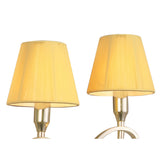 Siena Dual Light Wall Fixture in Polished Brass with Amber Shades and Clear Crystal Accents