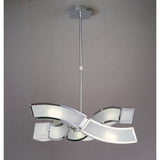 Sculptural Elegance: Duna Polished Chrome 6-Light Pendant with White Acrylic Detailing
