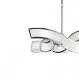 Sculptural Elegance: Duna Polished Chrome 6-Light Pendant with White Acrylic Detailing