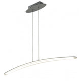 Hemisferic 28W LED Pendant Light, 110cm Bar, 3000K Warm White, Satin Aluminium & Frosted Acrylic Finish, 3-Year Warranty