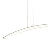 Hemisferic 28W LED Pendant Light, 110cm Bar, 3000K Warm White, Satin Aluminium & Frosted Acrylic Finish, 3-Year Warranty