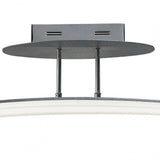 Hemisferic 70cm Ceiling LED Bar Light, 20W, 3000K Warm White, Satin Aluminium/Acrylic