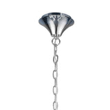 Loewe Elegant Two-Tier Pendant Light 6+3, Polished Chrome with White Organza Shades