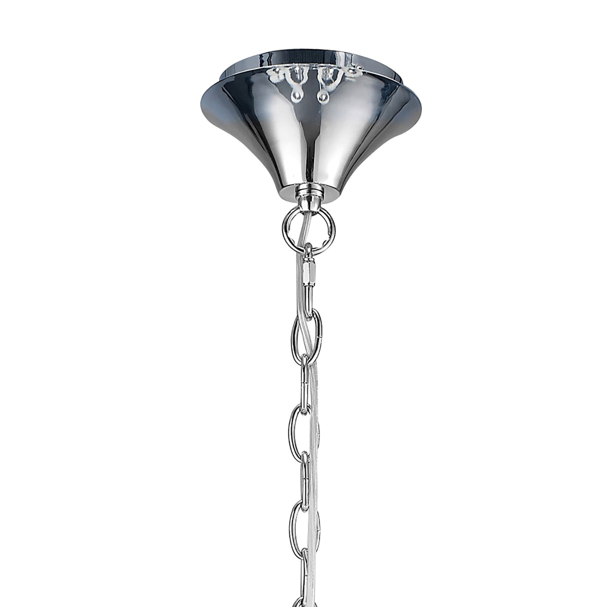 Loewe 2-Tier Pendant Light with Polished Chrome Finish and Cream Shades by Jose Ignacio Ballester Martinez
