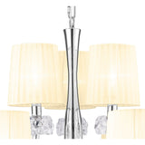 Loewe 2-Tier Pendant Light with Polished Chrome Finish and Cream Shades by Jose Ignacio Ballester Martinez