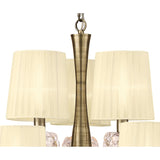 Loewe Antique Brass Two-Tier Pendant Light with Cream Shades