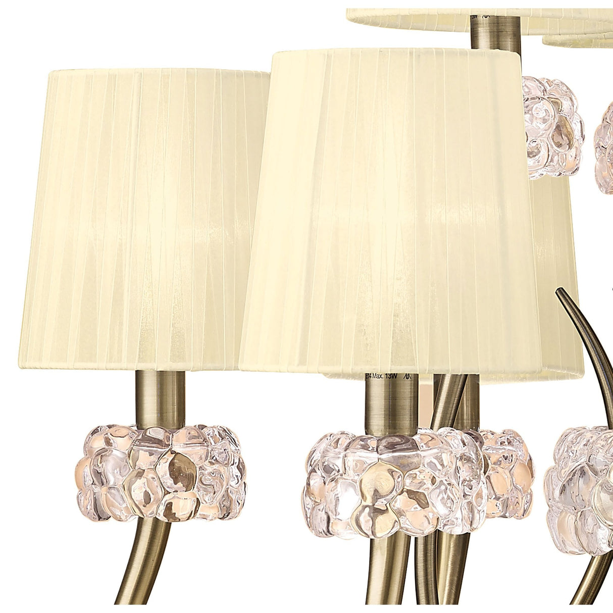 Loewe Antique Brass Two-Tier Pendant Light with Cream Shades
