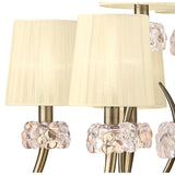 Loewe Antique Brass Two-Tier Pendant Light with Cream Shades