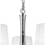 Loewe 5-Light Pendant with Polished Chrome and White Shades