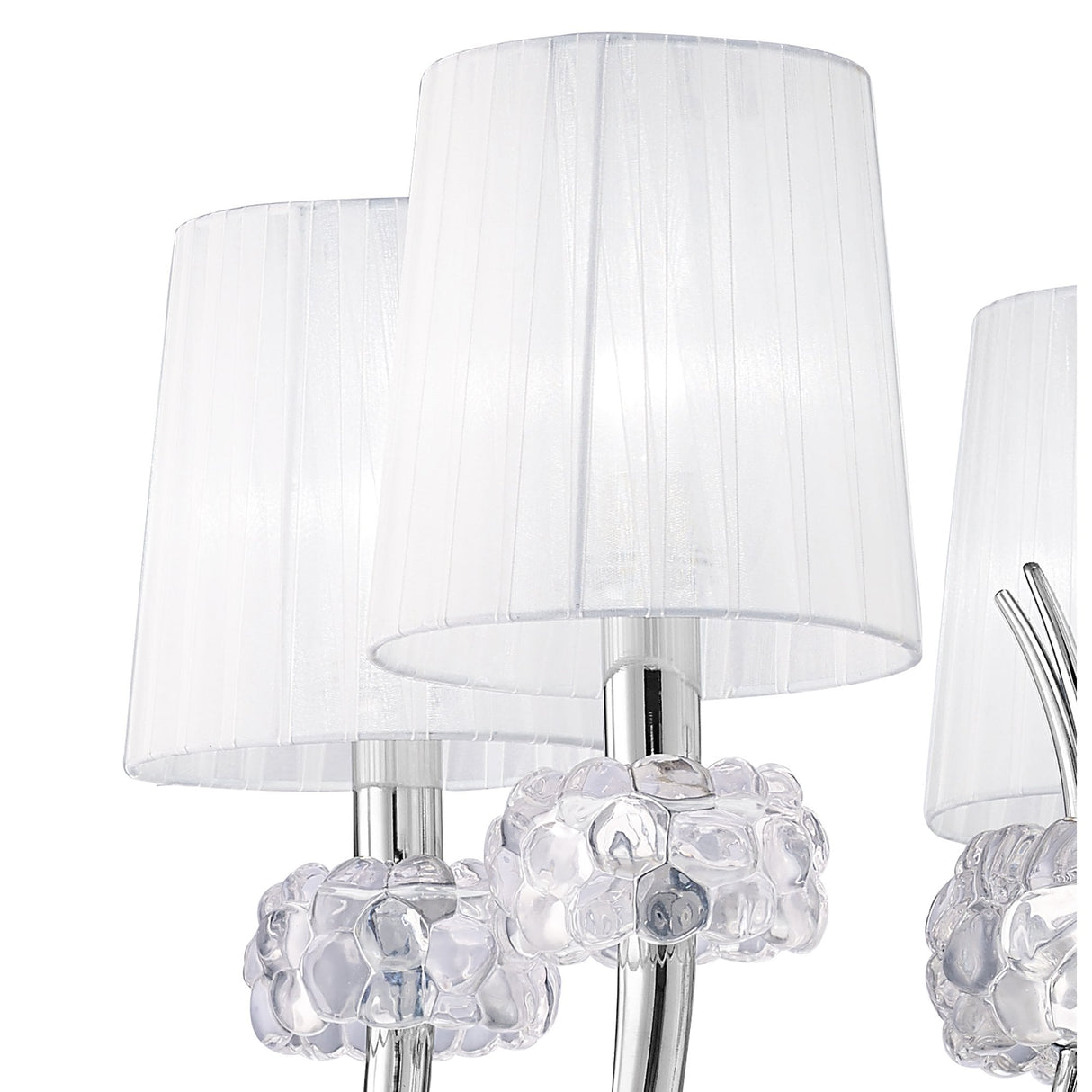 Loewe 5-Light Pendant with Polished Chrome and White Shades