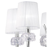 Loewe 5-Light Pendant with Polished Chrome and White Shades