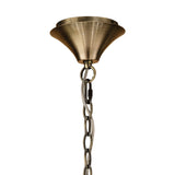 Loewe Antique Brass 5-Light Pendant with Cream Organza Shades
