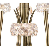 Loewe Antique Brass 5-Light Pendant with Cream Organza Shades