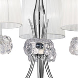 Loewe 3-Light Pendant with Polished Chrome and White Organza Shades