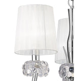 Loewe 3-Light Pendant with Polished Chrome and White Organza Shades