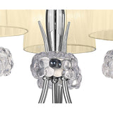 Loewe Polished Chrome 3-Light Pendant with Cream Shades