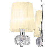 Loewe Polished Chrome 3-Light Pendant with Cream Shades