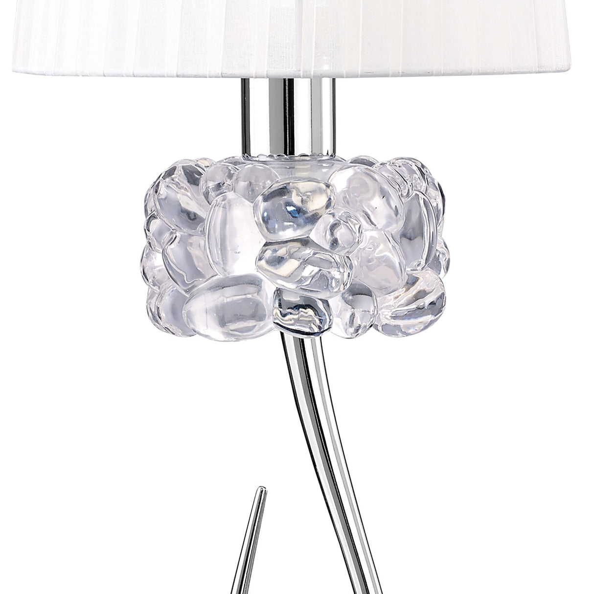 Loewe Polished Chrome Table Lamp with Elegant White Shade